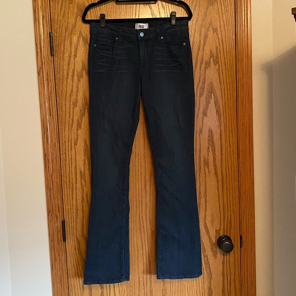 Paige size 31 dark wash boot cut jeans